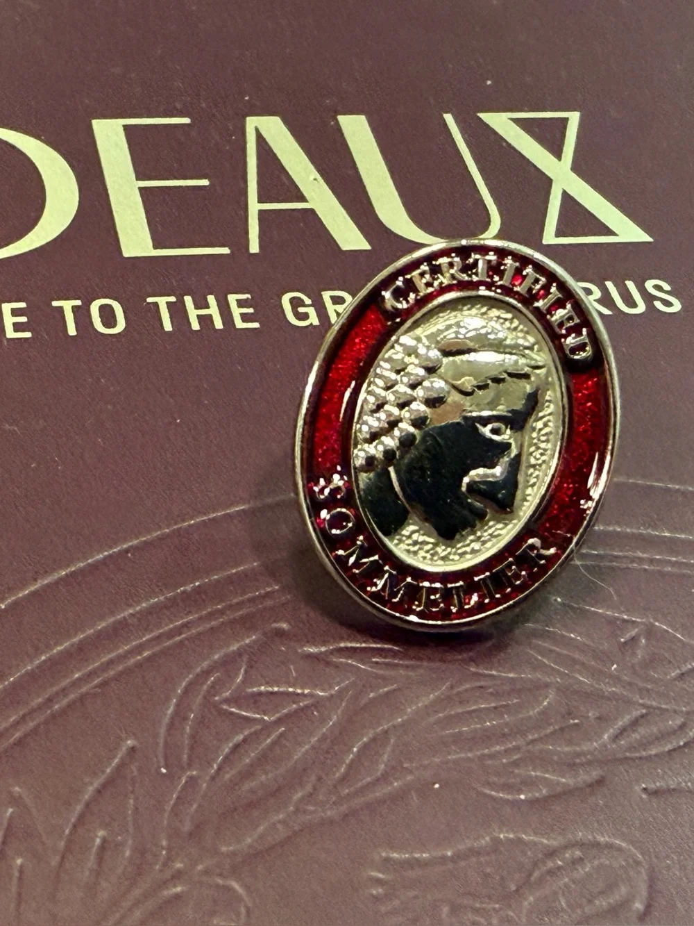Certified Sommelier Enamel Lapel Pin - Red and Silver